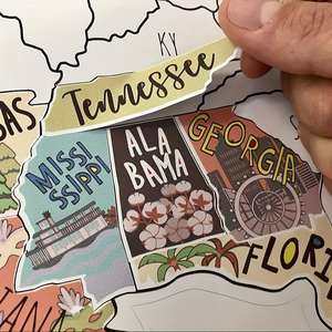 Autocollants en papier de haute qualité pour <span class=keywords><strong>camping</strong></span>-<span class=keywords><strong>car</strong></span>, carte des États-Unis, souvenirs de voyage, suivez vos déplacements, impression UV, imperméable, écologique - Product Image 6