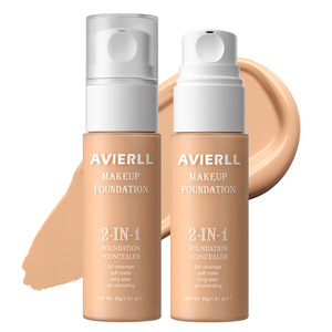 Base de Maquillaje Líquida 2 en 1 de Larga Duración <span class=keywords><strong>24H</strong></span>, Corrector de Cobertura Total, Control de Grasa, Acabado Luminoso Mate, Resistente al Agua, para Uso Diario - Product Image 6