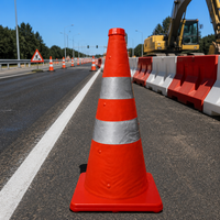 Cône de signalisation pliable en tissu Oxford PP avec bandes réfléchissantes pour la sécurité routière en extérieur