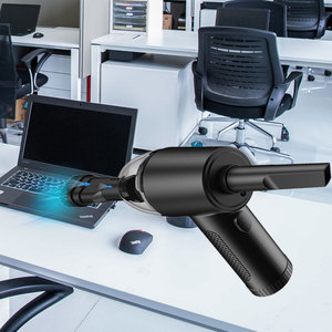 Aspirateur portatif sans fil noir rechargeable par USB avec plusieurs embouts pour voiture et usage domestique - Product Image 5