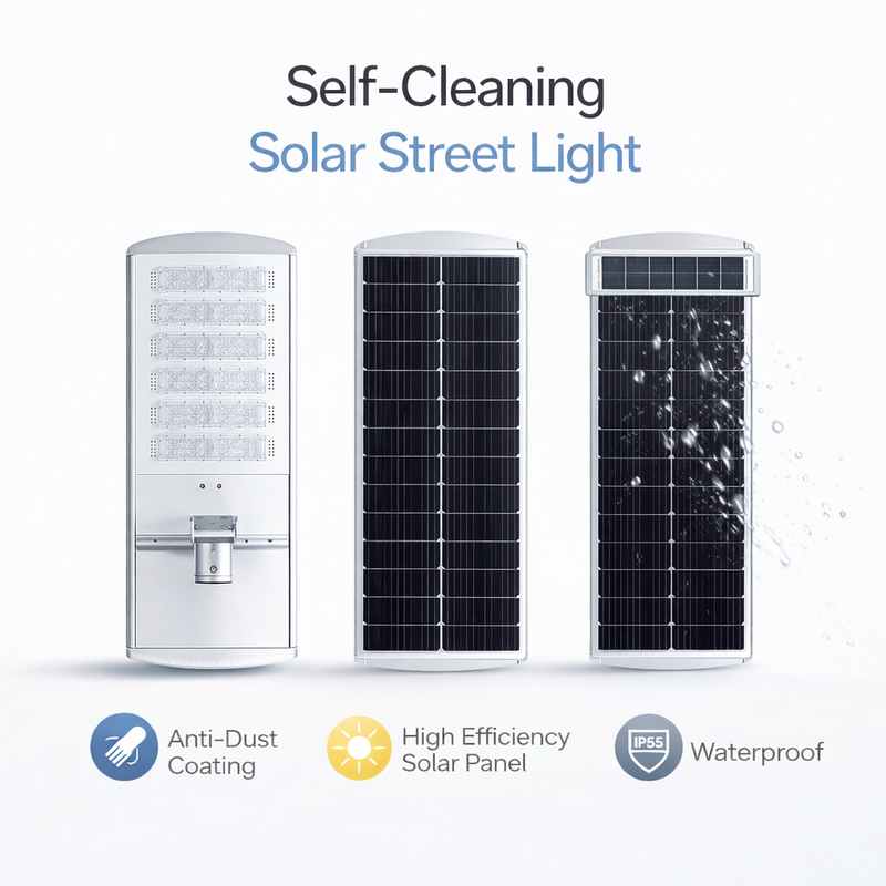 Self Cleaning IP66 Solar Street Light