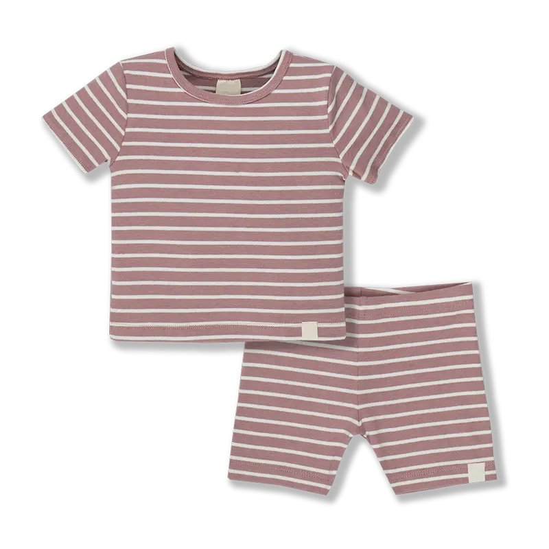 ملابس أطفال بنمط مخصص طقم ملابس أطفال حديثي الولادة 0-3 أشهر للفتيات حديثي الولادة طقم بيجامة أطفال مخطط
