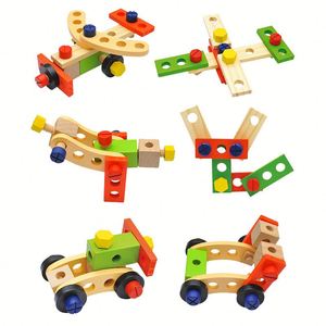 Boîte à outils de réparation portable en bois pour enfants, jouet de construction et de puzzle en bois, boîte à outils de réparation en bois - Product Image 3