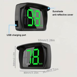 X-070801 Display LED <span class=keywords><strong>Head</strong></span>-Up con Visualizzazione Velocità Beidou PGS KM/MPH per Auto, Versione Esclusiva Transfrontaliera - Product Image 6