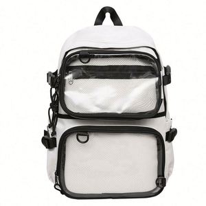 The New 2025 Casual and Fashionable Detachable Transparent Two-piece Functional Computer <b>Backpack</b> for Female College <b>Students</b> - Product Image 2