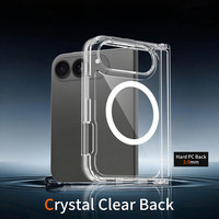 Funda transparente con anillo magnético para iPhone 18 Fold, material TPU y PC, cubierta transparente para teléfono, carga inalámbrica, logotipo personalizado SJK1119