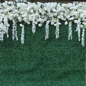 結婚式の背景デザインシルク花柄手作り花壁装飾用