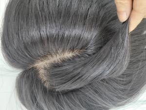 Perruque toupet à clipser en cheveux humains courts et lisses de 7 pouces, légère et confortable, avec peignes intérieurs, design coréen WIGTS - Product Image 5