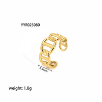 Cincin Terbuka Multi Gaya Baja Tahan Karat 316L Lapis Emas PVD 18K Tahan Air Anti Karat Perhiasan Fashion Wanita Untuk Pemakaian Sehari-hari
