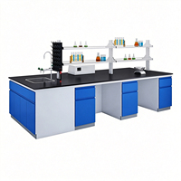 Banc de laboratoire octogonal avec plateau en résine époxy et alimentation électrique DC pour banc de laboratoire