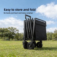 Remorque de camping électrique intelligente télécommandée en acier pour vélo pliant, pique-nique, voyage, extérieur, avec roue pivotante