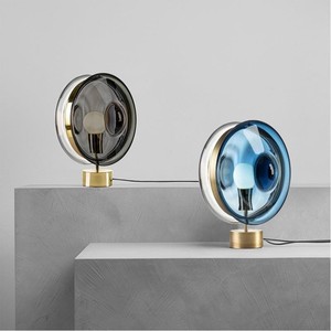 Lámpara de mesa de cristal artístico E27 con interruptor LED, accesorio de iluminación decorativo para dormitorio y estudio - Product Image 1