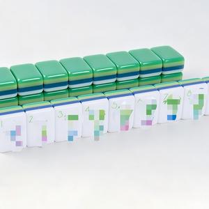Tuiles de jeu de Mahjong en acrylique de luxe HIMORE, populaires et très vendues, anti-décoloration, gravées au laser, couleur vert herbe - Product Image 5