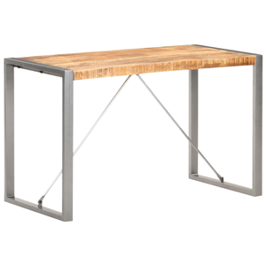 <span class=keywords><strong>Table</strong></span> <span class=keywords><strong>à</strong></span> <span class=keywords><strong>manger</strong></span> en bois massif de <span class=keywords><strong>style</strong></span> <span class=keywords><strong>industriel</strong></span> minimaliste moderne de haute qualité avec pieds en métal rectangulaires pour le salon - Product Image 2