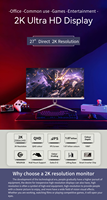 Monitor Gaming LED IPS Full HD 1080P de 24 Pulgadas con Nuevo Diseño ODM, 99% SRGB, Tiempo de Respuesta de 5ms para PC de Escritorio