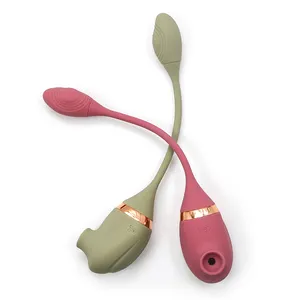 Wosilicone nuevo diseño vibrador de silicona huevo clítoris succión aleteo vibración para mujer masturbación vibrador huevo juguete sexual