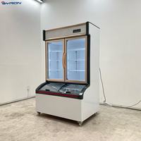 Réfrigérateur-congélateur combiné BYRON à double porte vitrée, compresseur mécanique, éclairage LED, capacité 380L-1200L pour un confort optimal