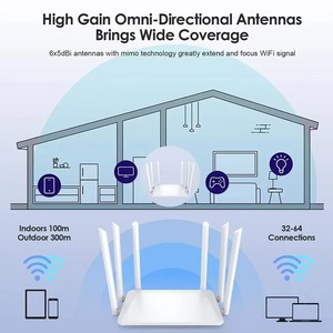 Unt6 Wifi WAN Router băng tần kép 2.4G/5G 300/1200Mbps tăng cao 6 ăng-ten mạng không dây Router dễ dàng tường thâm nhập - Product Image 3