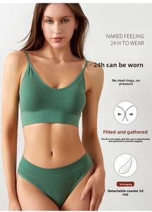 Ensemble Soutien-Gorge de Sport pour Femme à Petite Poitrine, Ajusté, Léger, Sans Armatures, Grande Taille, avec Dos Nu et Bonnets Triangle - Product Image 4