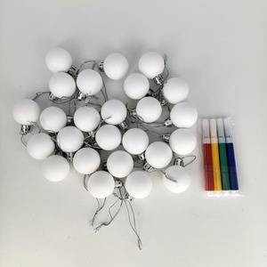 3CM palline di <span class=keywords><strong>natale</strong></span> bianche fai da te decorazioni natalizie 24 Pack con penna ad acqua per il disegno - Product Image 5