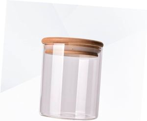 4-24 Oz High Borosilicate Glass Blowing Square Food Storage <b>Jars</b> with Acacia Wood Lid Eco-Friendly & Food Safe Wide Mouth Design - Product Image 3