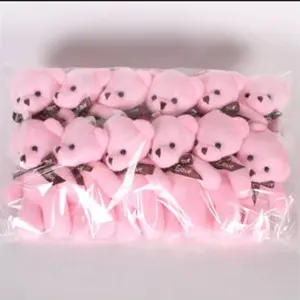 Lotto di 12 Mini peluche di peluche in morbido cotone orsacchiotto stile cartone animato giocattoli di peluche con portachiavi borsa ciondolo piccoli regali feste matrimoni