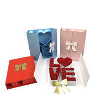 Juego de maletas con patrón de grafiti impreso de 3 piezas vendidas en fábrica, Cajas de Regalo portátiles con asa de papel, caja de flores para embalaje de regalo
