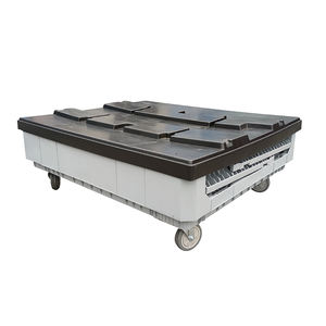 <span class=keywords><strong>Bac</strong></span> <span class=keywords><strong>à</strong></span> palettes en plastique pliable et repliable <span class=keywords><strong>de</strong></span> grande taille en HDPE pour le <span class=keywords><strong>transport</strong></span> logistique industriel, l'entreposage en entrepôt, avec roues - Product Image 3