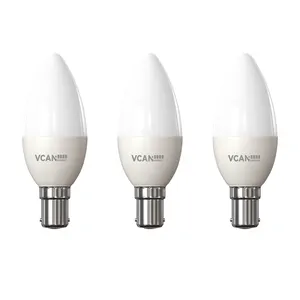 VCAN B15d 6.5W LED مصباح شمع صغير بغطاء خنجر 60W لمبة 806LM 6500K مصابيح نهارية موفرة للطاقة B15 لمبة Led