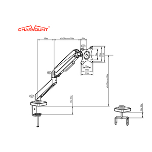 CHARMOUNT Bras ergonomique pour moniteur de bureau pour moniteur <span class=keywords><strong>PC</strong></span> - Product Image 2
