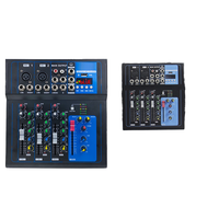 Mélangeur numérique professionnel F4 équipement MP3 filaire 4 canaux voix réglable effets sonores multiples fréquence 20Hz-20kHz