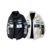 Blouson Bomber Américain Printemps-Automne pour Hommes et Femmes, Coupe Ample, Style Moto, Tendance Couple, Vêtement Baseball Tendance et Sophistiqué
