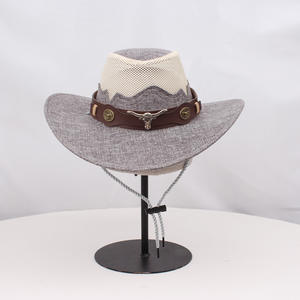 Chapeau de cowboy occidental pour hommes femmes imprimé <span class=keywords><strong>Tibet</strong></span> Style été voyage en plein air Protection solaire pour fête Ski PU feutre pour les vacances - Product Image 6