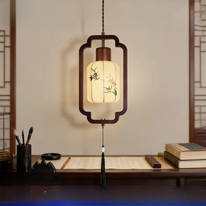 Nouvelle lampe suspendue <span class=keywords><strong>de</strong></span> chevet <span class=keywords><strong>de</strong></span> style chinois, esthétique <span class=keywords><strong>de</strong></span> la dynastie Song, et nouvelle lampe d'entrée <span class=keywords><strong>de</strong></span> style mi-moderne inspirée du Zen, collection 2026 - Product Image 1