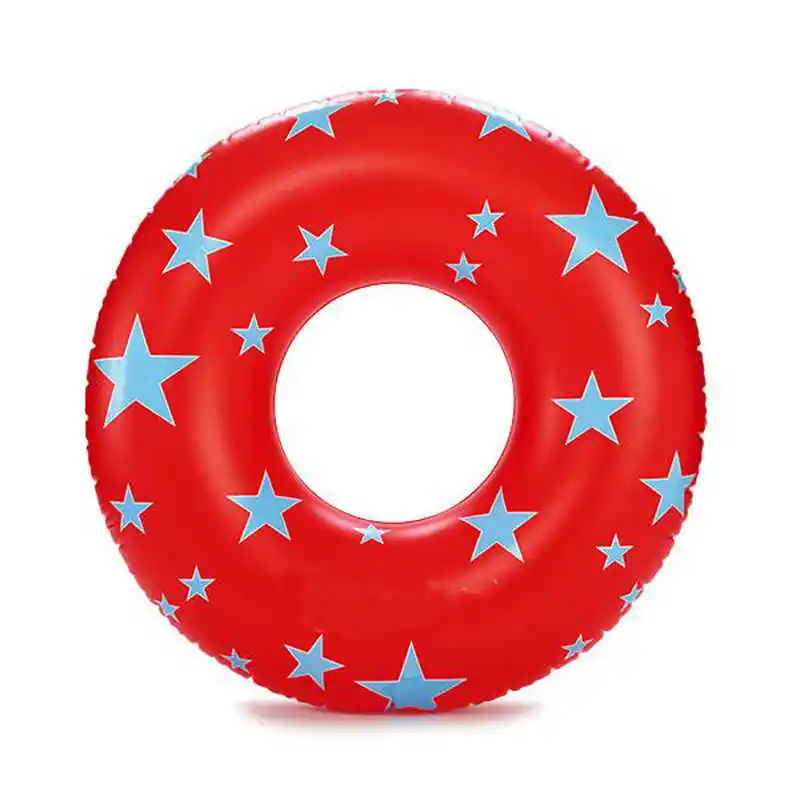 새로운 다채로운 별 인쇄 성인을 위한 팽창식 관 수영 반지 아이 다섯개 별 안전 수영 원형 물 놀이 장비