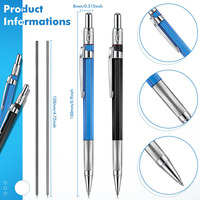 Bview Art 2 pcs crayon mécanique de construction pour marqueur de soudeur avec 12 recharges rondes de 2.0mm