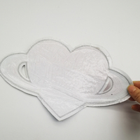Petit quantité minimale de commande personnalisé rose cercle coeur brodé Patch fer sur paillettes patchs de broderie pour T-shirt