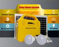 Mini kits solaires, système d'éclairage, lampe de poche 3W, ampoules LED, éclairage USB, Charge Mobile pour l'afrique, vente en gros