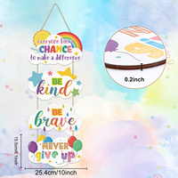 Panneaux en bois colorés, panneaux d'accueil arc-en-ciel pour la salle de classe, plaques inspirantes sur le thème de la gentillesse
