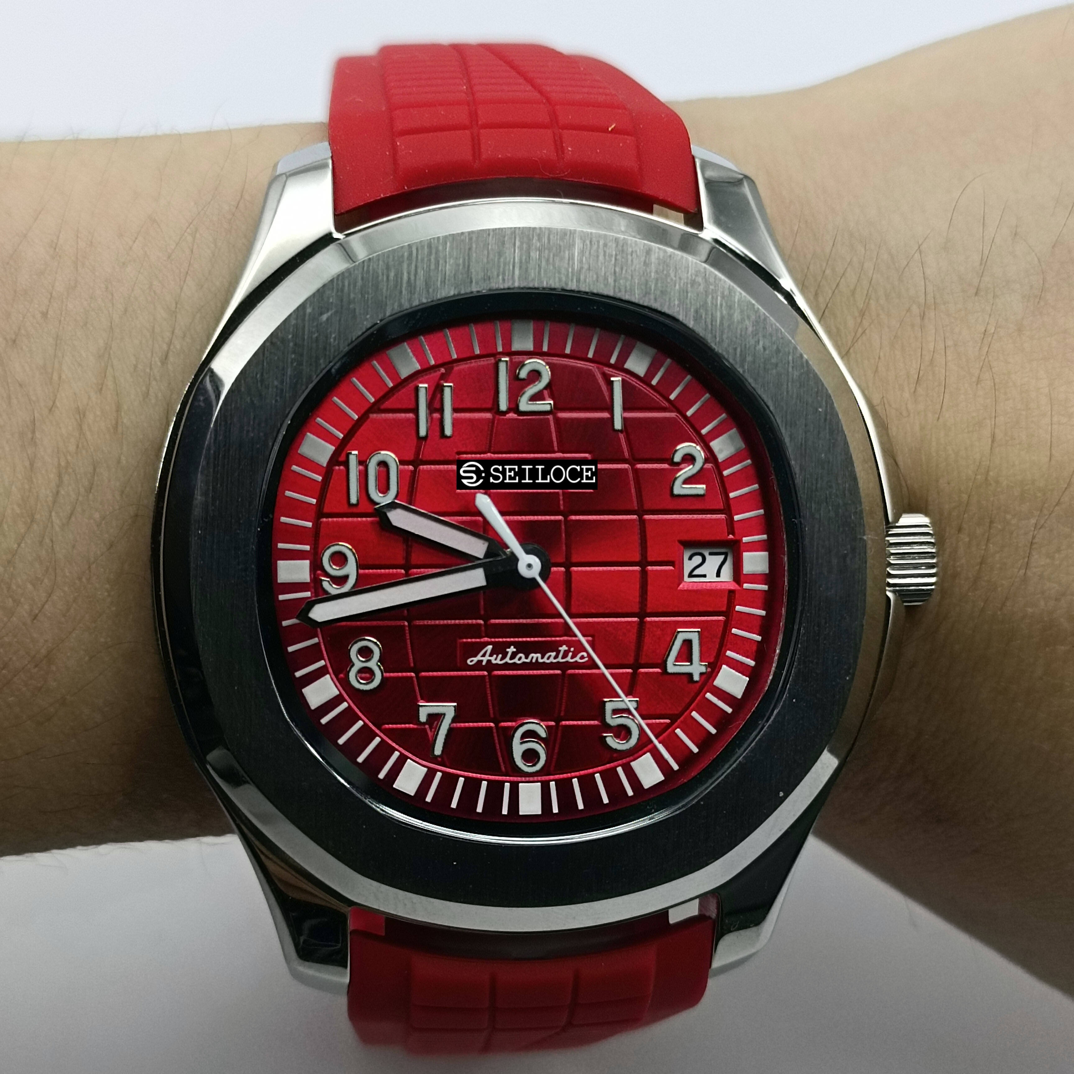 Silver Case+Red Dial