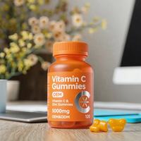 Complément Alimentaire Gommes de Vitamine C au Fer ODM/OEM Saveur Orange pour Adultes Renforce l'Immunité Absorption Facile Effets Antioxydants