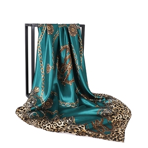 <span class=keywords><strong>Foulard</strong></span> en soie pour femme, imprimé léopard et chaîne, écharpe carrée pour le cou, <span class=keywords><strong>foulard</strong></span> de bureau, bandana, 90 cm, hijabs musulmans, écharpes - Product Image 5