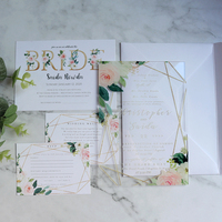 Cartes d'invitation de mariage en acrylique avec impression UV personnalisée de 5x7 pouces