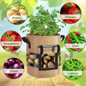 Sacs <span class=keywords><strong>de</strong></span> culture pour plantes en feutre non tissé écologiques TAK Custom Gallon avec fenêtre visible et poignées - Product Image 3