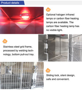 EUR profesyonel veteriner ekipmanları sıcaklık kontrolü PET ICU kafes izleme evcil hayvan için zarif Vet oksijen kafes - Product Image 6