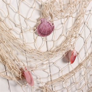 Filet à poissons nature décoration murale avec coquillages Tentures murales sur le thème de l'océan Filet de pêche décor de fête pour fête <span class=keywords><strong>pirate</strong></span>, mariage - Product Image 4