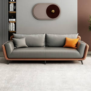 Canapé de bureau Saint-Lee en cuir, éponge haute densité, mobilier durable pour réception et réunions - Product Image 4