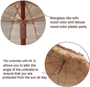 Usine Extérieur <span class=keywords><strong>Raphia</strong></span> Paille Hawaii Style Tiki Chaume Parasols De Plage Fantaisie Jardin Extérieur Patio Paille <span class=keywords><strong>Parasol</strong></span> Avec Frange - Product Image 6