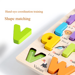 Gioco da Tavolo <span class=keywords><strong>in</strong></span> <span class=keywords><strong>Legno</strong></span> all'Ingrosso, Puzzle Educativo 3D con Alfabeto e Numeri per Bambini <span class=keywords><strong>Montessori</strong></span>, Multicolore, 3-6 Anni - Product Image 2