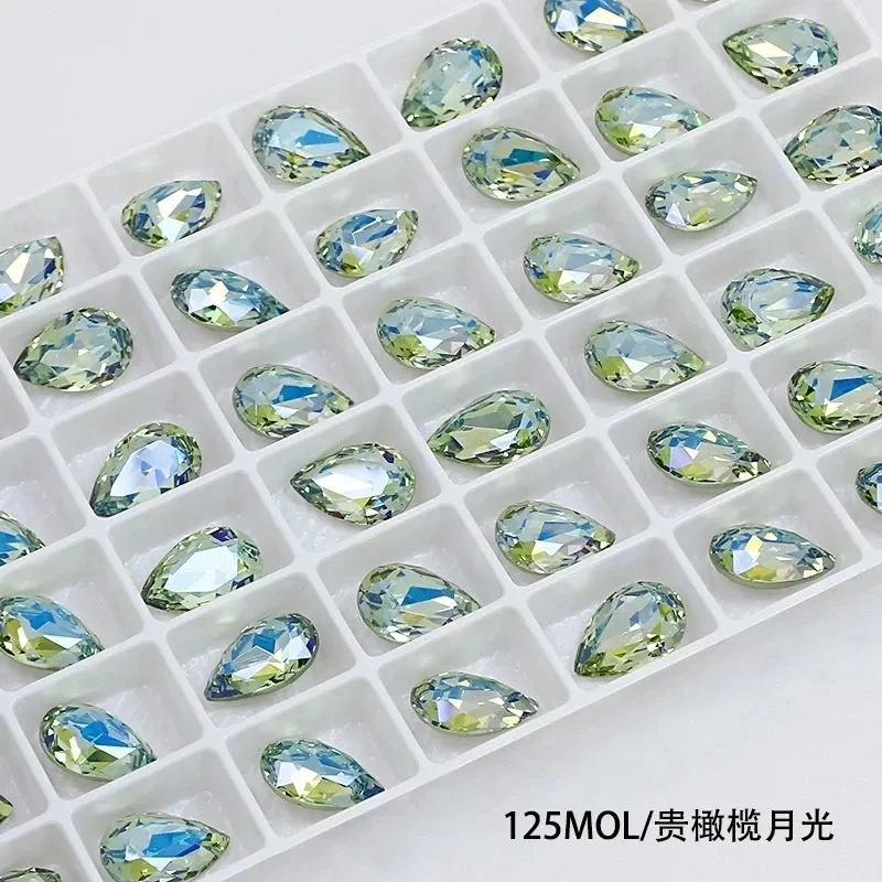 Strass en forme de goutte d'eau pointés vers l'arrière K9 pierre fantaisie en gros perles de pierre de cristal en vrac pour bijoux nail art accessoires de bricolage